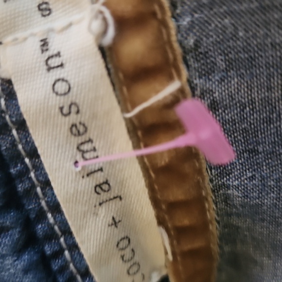 COCO & Jameson Long Denim  Button Shirt DECORATIVE fabric Back SMALL CHAMBRAY - Picture 3 of 3